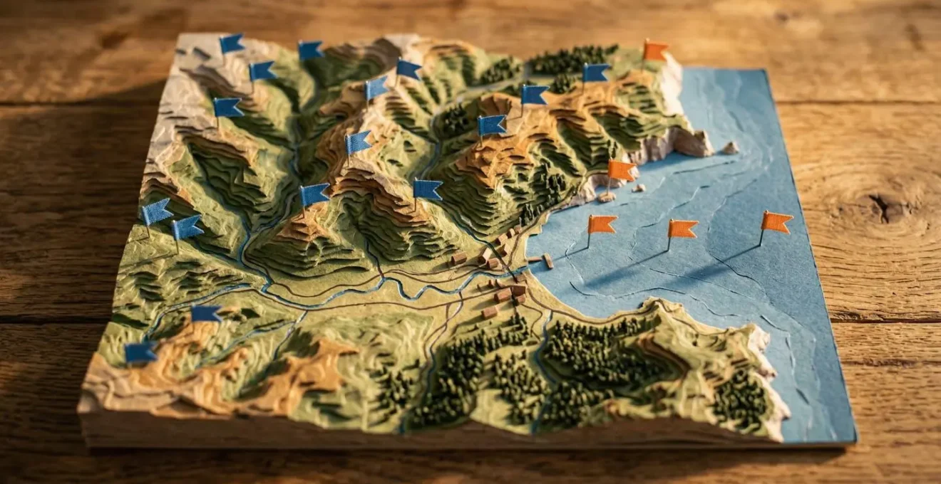 Carte schématique montrant l'orientation des plages du Lavandou par rapport aux vents dominants