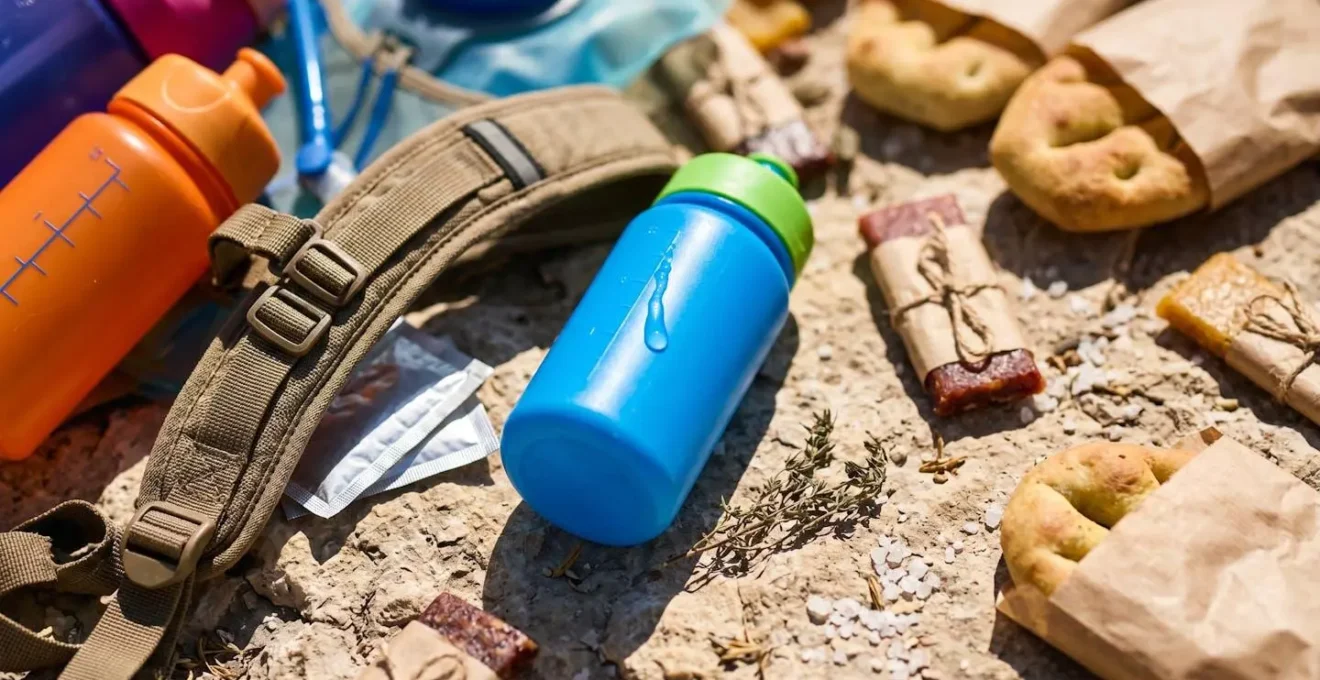 Équipement d'hydratation pour randonnée familiale dans les calanques