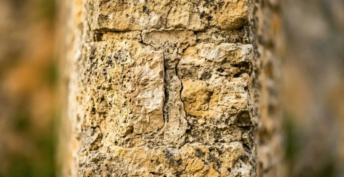 Détail architectural de la façade en pierre de la Maison Dora Maar avec jeu d'ombres et de lumières